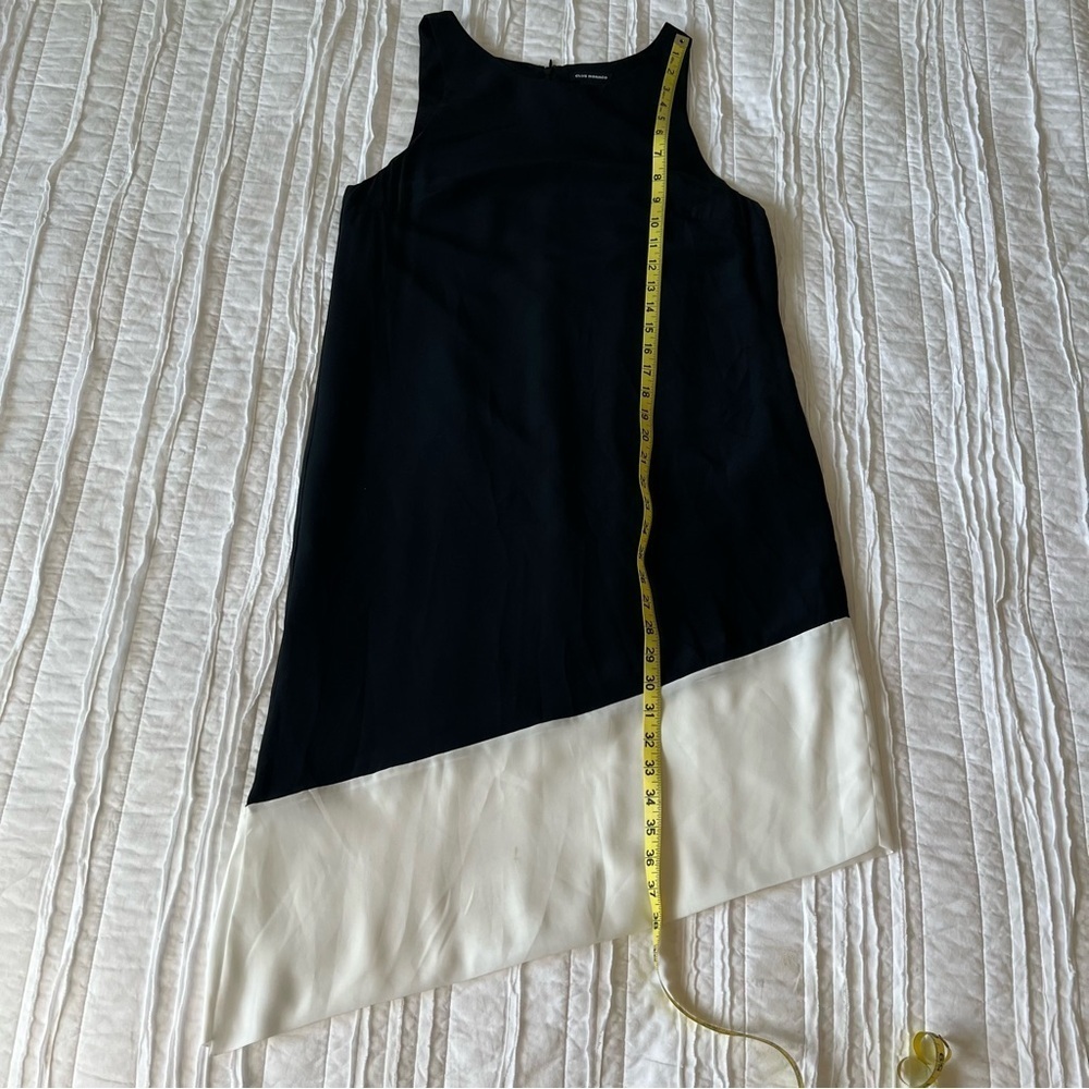 2/$30 Club Monaco Silk Asymmetrical Hem Black and White Sleeveless Dress SZ 6 - Picture 13 of 16